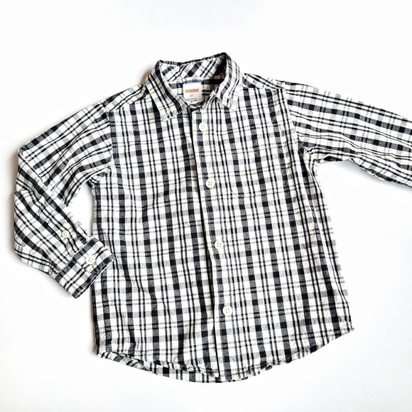 Gymboree 2T Plaid Button Up Black & White Holiday Dress - Picture 1 of 6